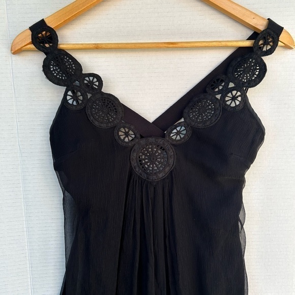 Catherine Malandrino SILK MID-LENGTH DRESS embroidered size 0 - Picture 8 of 9